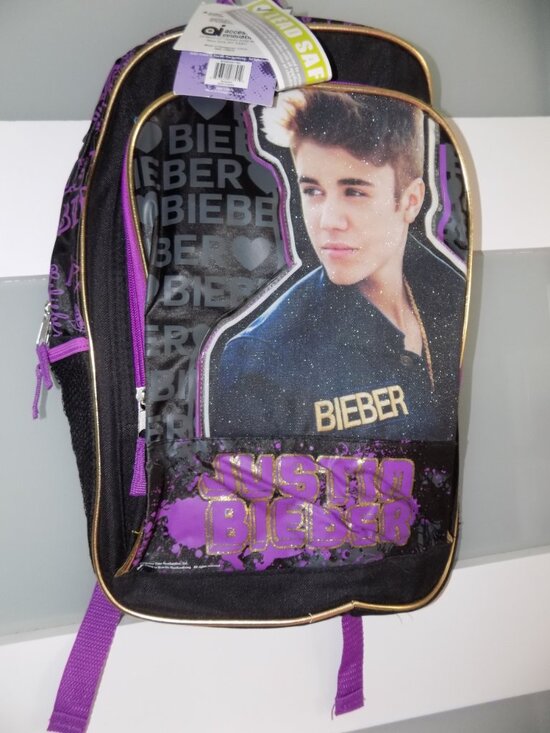 Justin Bieber “Bieber Fever” Backpack Purple Black School  display picture 1